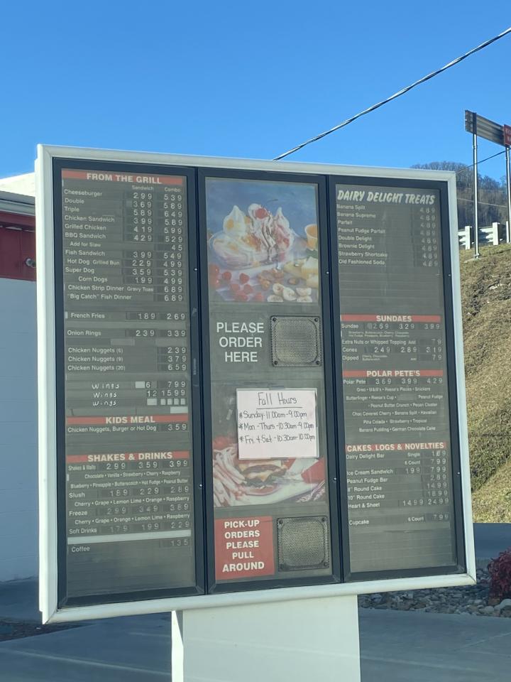 Chapmanville Dairy Delight - Chapmanville, WV menu_pic