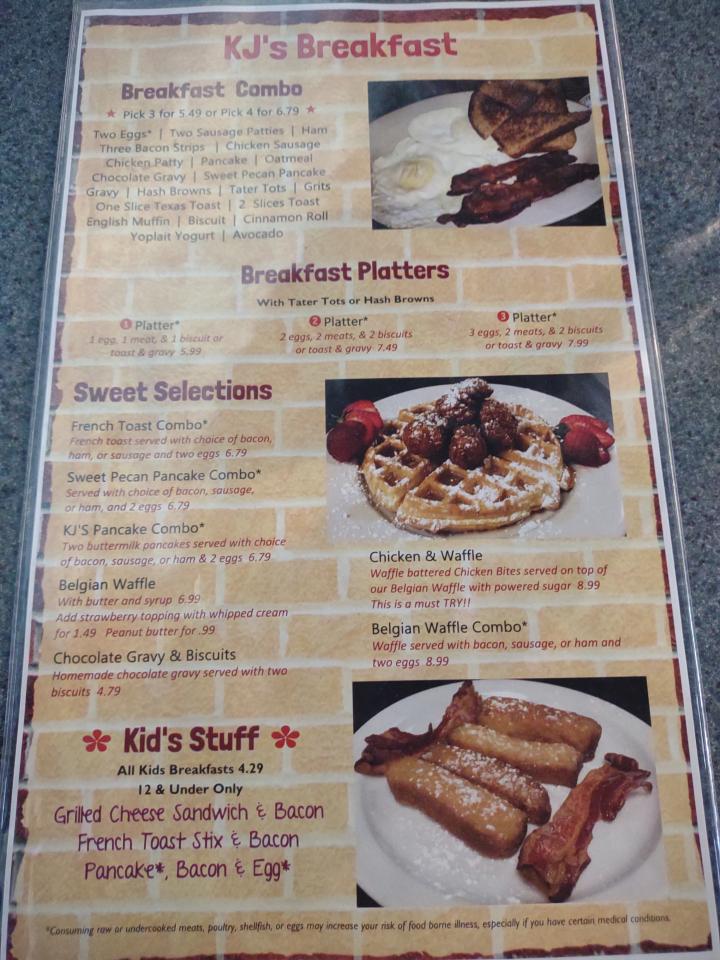 KJ's Family Restaurant - Judsonia, AR menu_pic