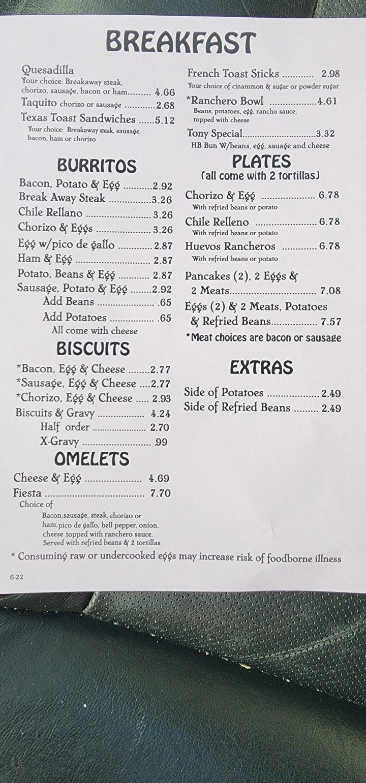 Anchor Away - Hutchinson, KS menu_pic