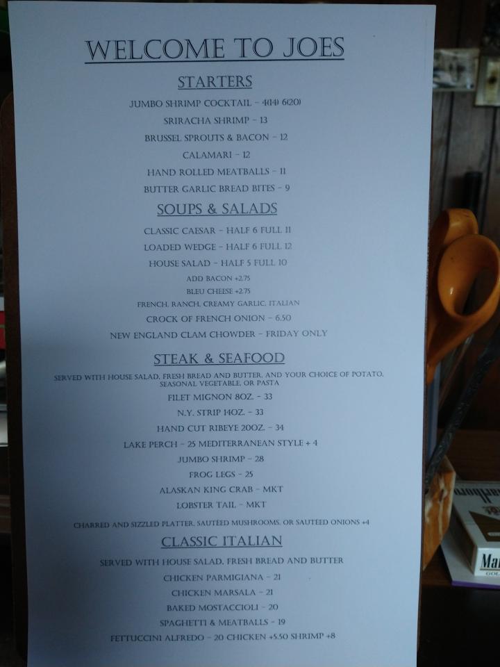 Joe's French Italian Inn - Monroe, MI menu_pic