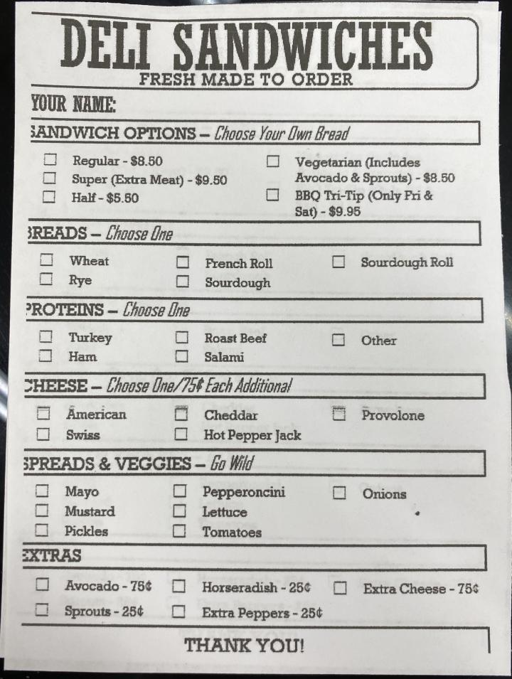 Mt. Shasta Super Market - Mount Shasta, CA menu_pic