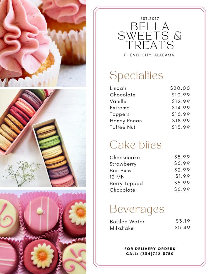 Bella's Sweet Treats - Framingham, MA menu_pic