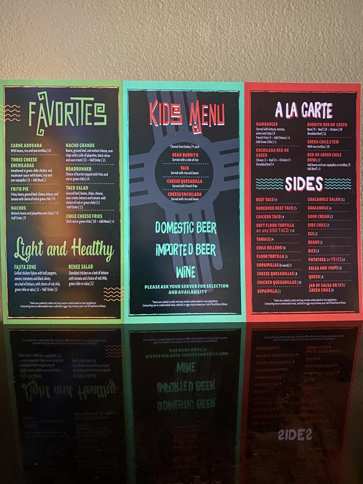 Los Rios Cafe - Farmington, NM menu_pic