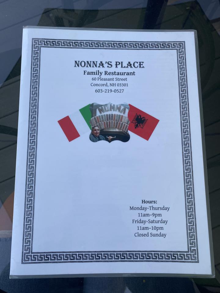 Nonna's Place - Concord, NH menu_pic