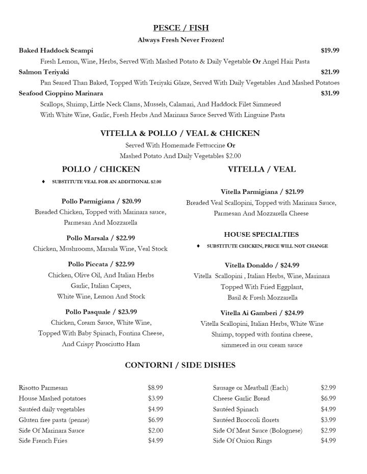 Pasquale's Ristorante and Brick oven Pizzeria - Londonderry, NH menu_pic