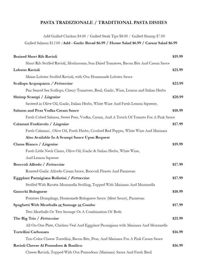 Pasquale's Ristorante and Brick oven Pizzeria - Londonderry, NH menu_pic