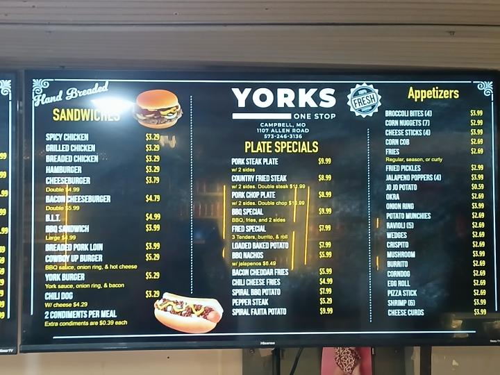 York's Quick Stop - Campbell, MO menu_pic