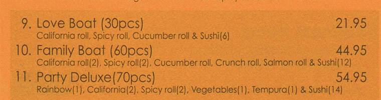 Sushiya Express - Isla Vista, CA menu_pic