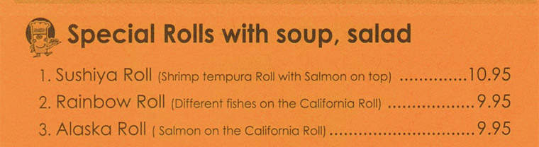Sushiya Express - Isla Vista, CA menu_pic