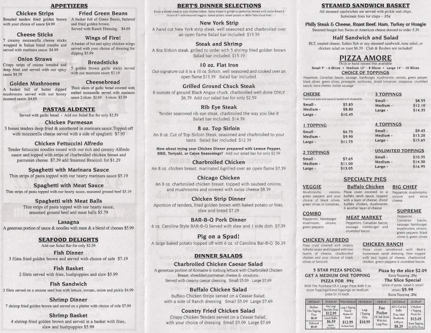 Bert's Hometown Grill-Pizzeria - Madisonville, TN menu_pic