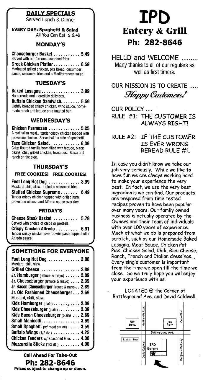 IPD Eatery Express - Greensboro, NC menu_pic