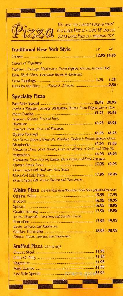 East Side Pizza - Portsmouth, VA menu_pic