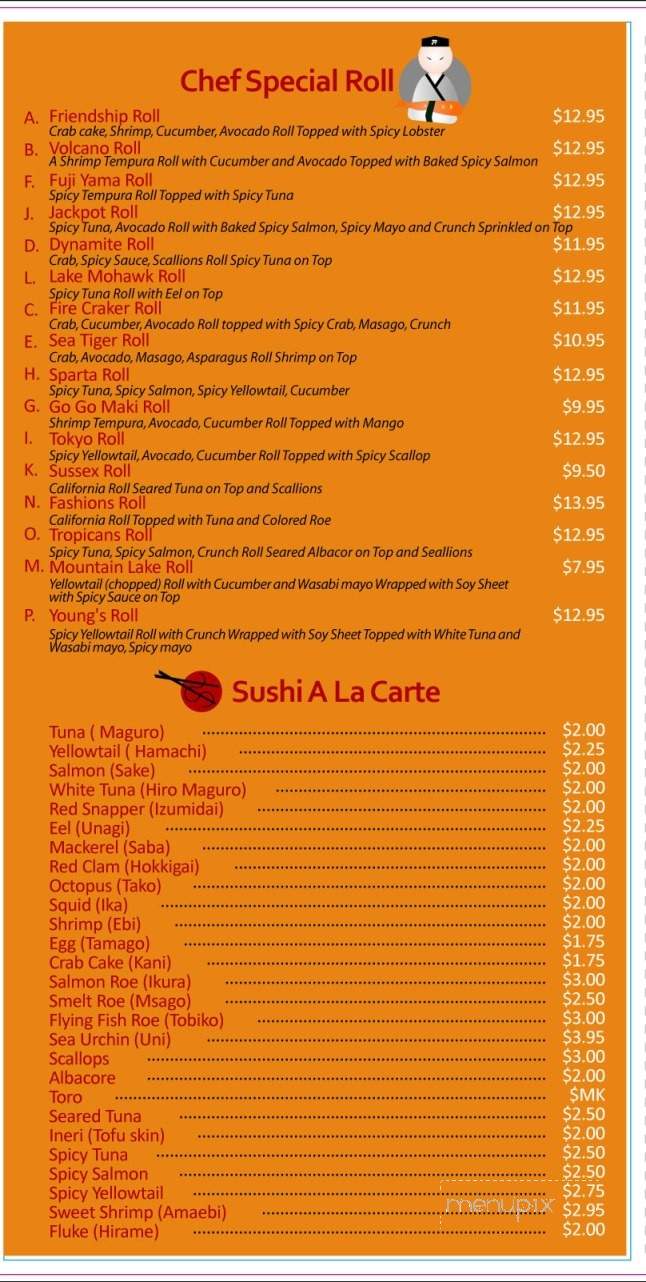 Tokyo Sushi - Philadelphia, PA menu_pic