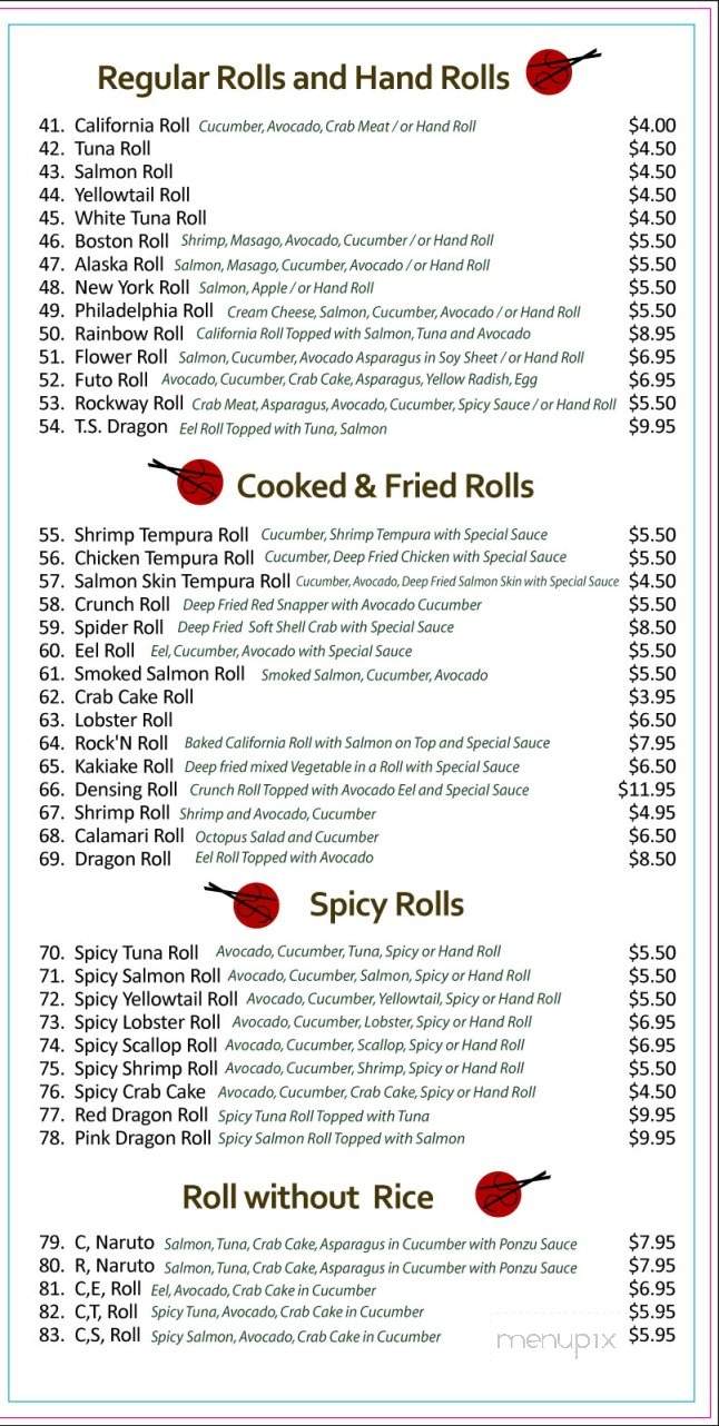 Tokyo Sushi - Philadelphia, PA menu_pic