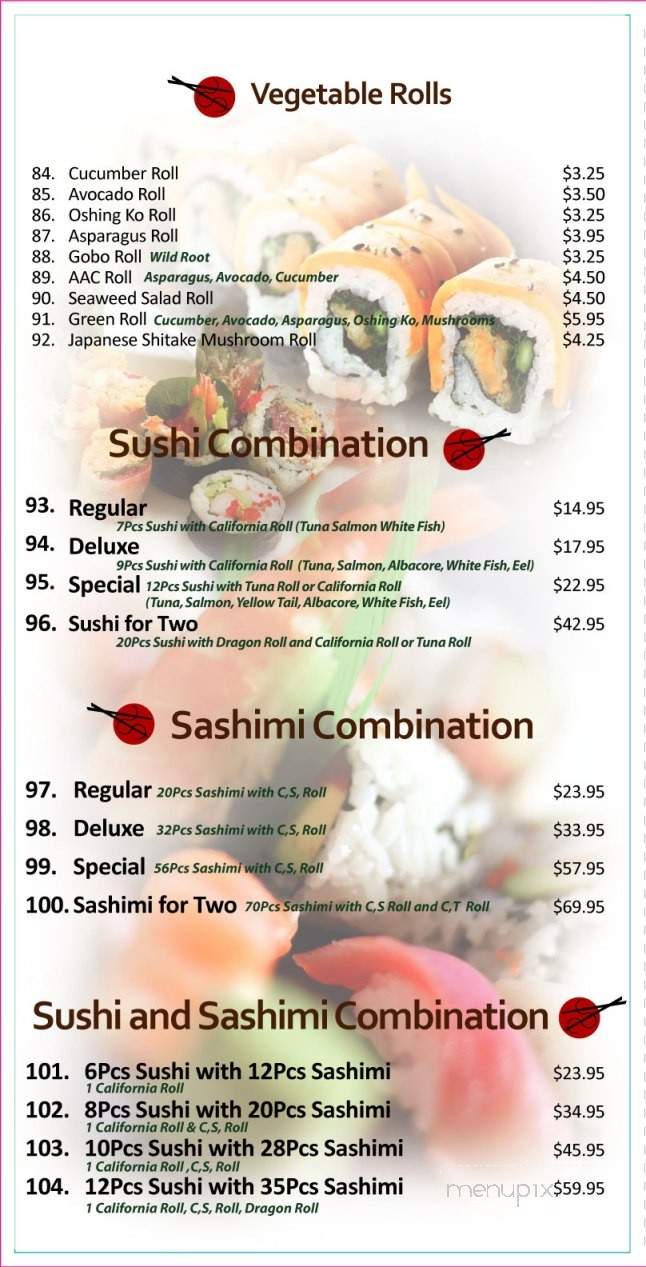 Tokyo Sushi - Philadelphia, PA menu_pic