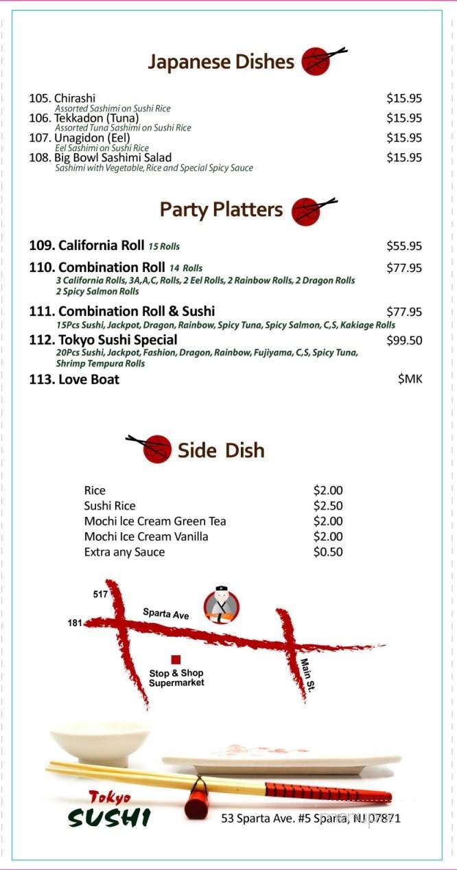 Tokyo Sushi - Philadelphia, PA menu_pic