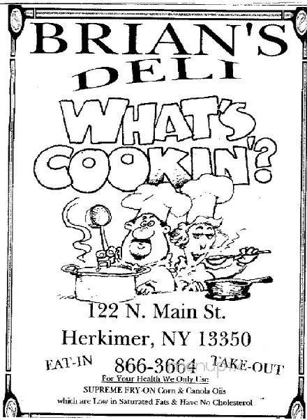 Brian's Roast Beef Deli - Herkimer, NY menu_pic