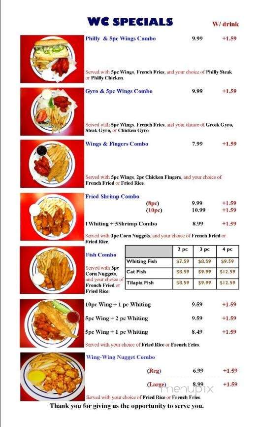Wings Cafe - Statesboro, GA menu_pic