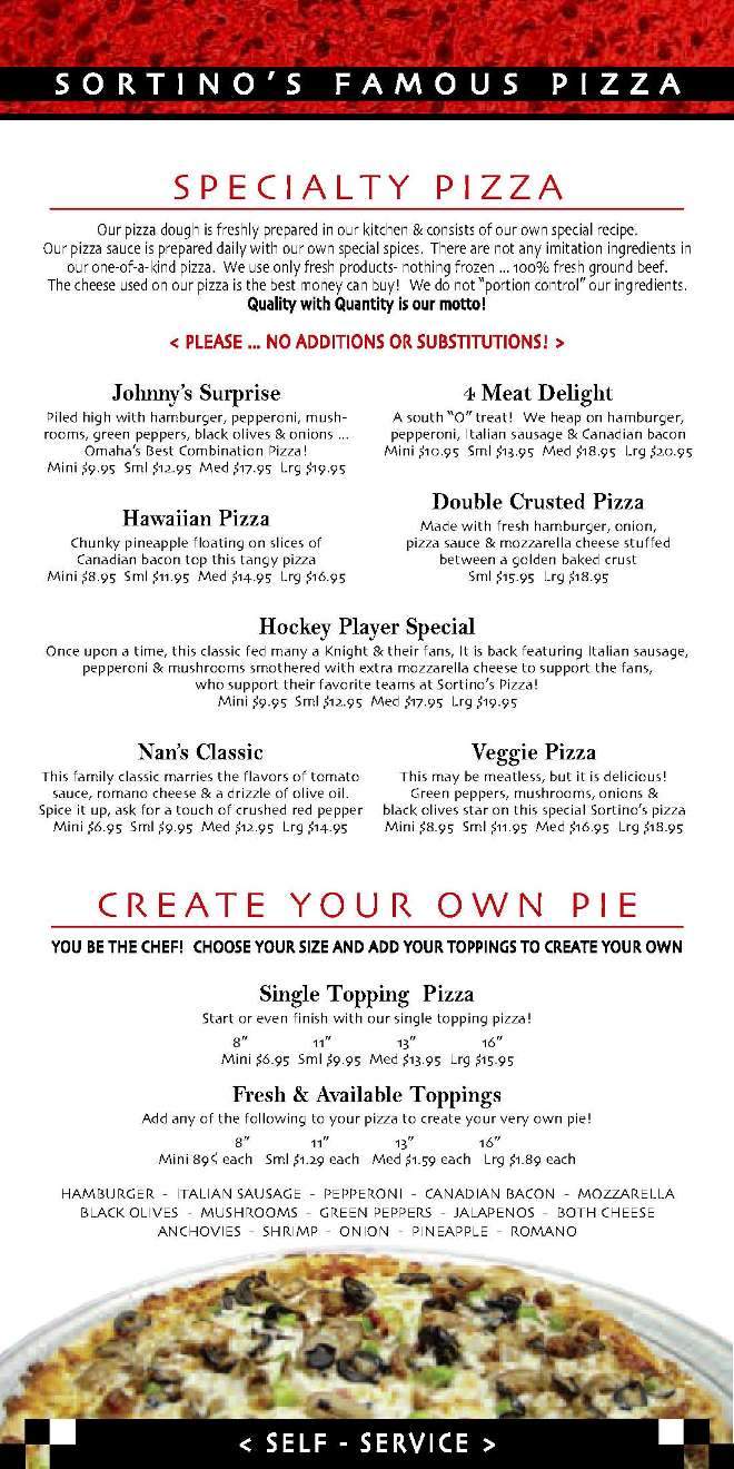 Johnny Sortino's Pizza Parlor - Omaha, NE menu_pic