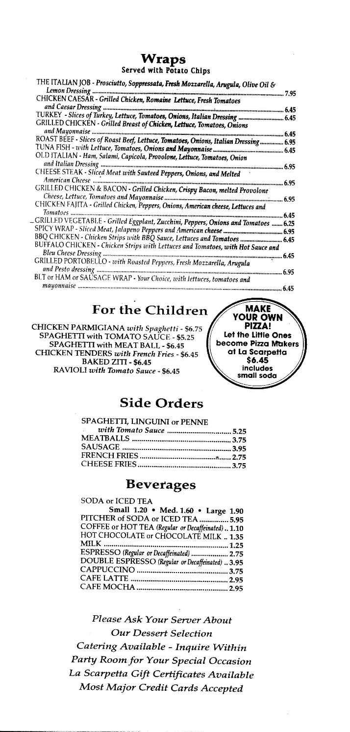 La Scarpetta Italian Restaurant - West Long Branch, NJ menu_pic