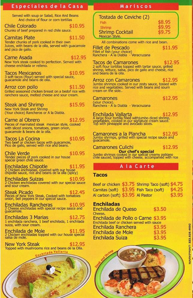 La Cocina Bar & Grill - Santa Clarita, CA menu_pic