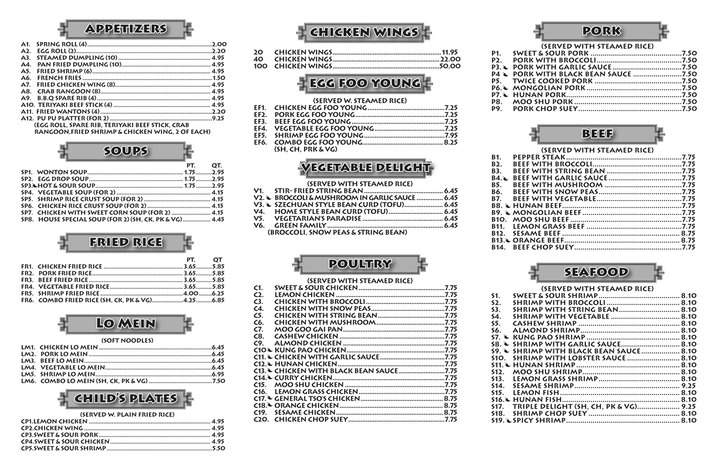 Lai Wah's Place - San Antonio, TX menu_pic
