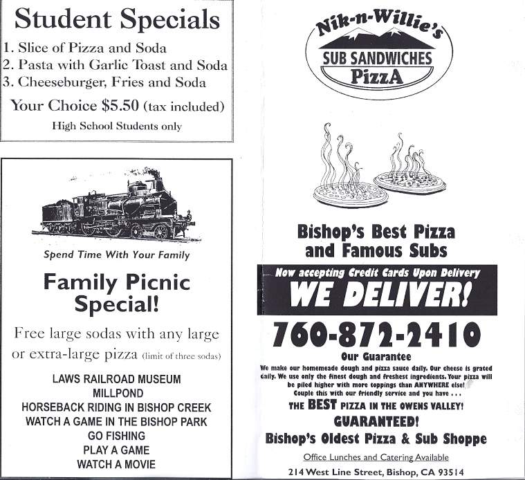 Nik-N-Willies Pizza & Sub - Bishop, CA menu_pic