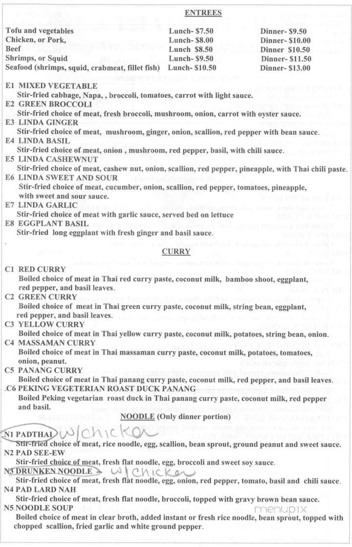 Linda Thai Kitchen - Secaucus, NJ menu_pic