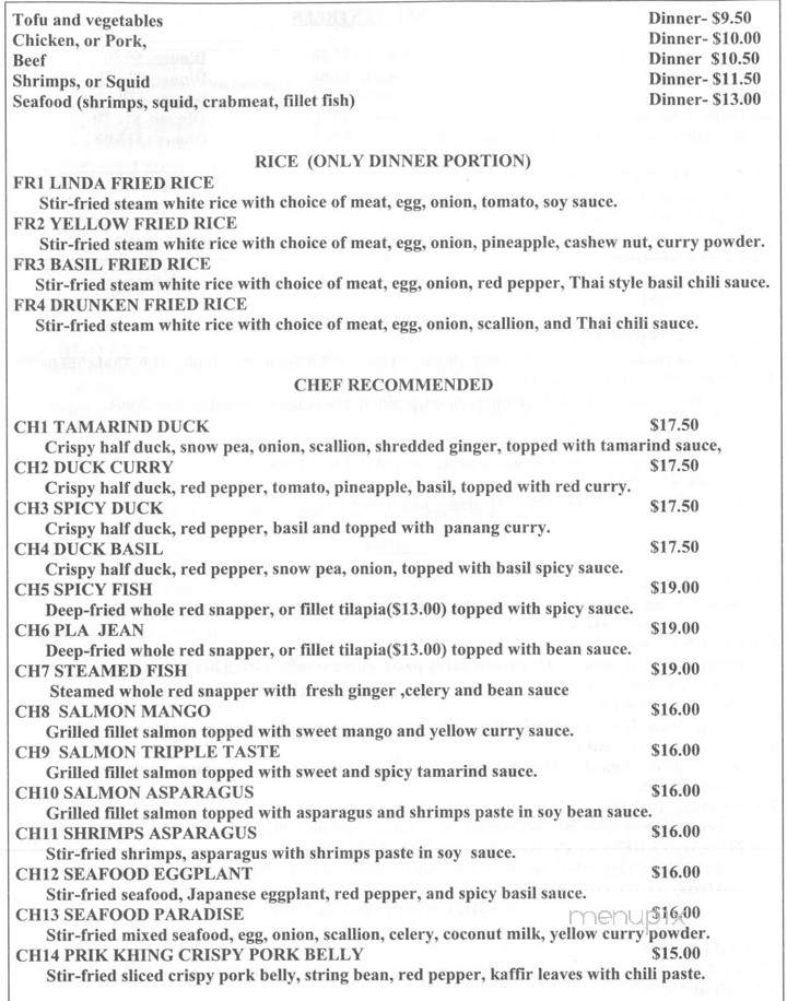 Linda Thai Kitchen - Secaucus, NJ menu_pic