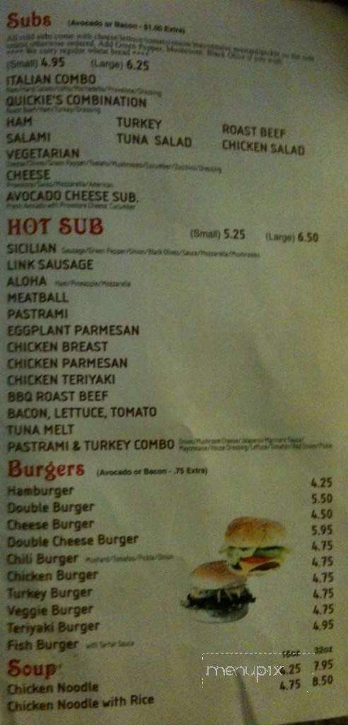 Quickies Pizza & Subs - Studio City, CA menu_pic