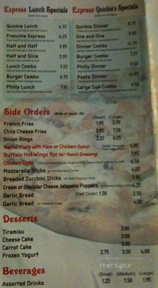Quickies Pizza & Subs - Studio City, CA menu_pic