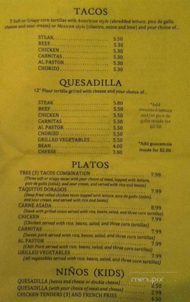 Casa Molina - Lynn, MA menu_pic