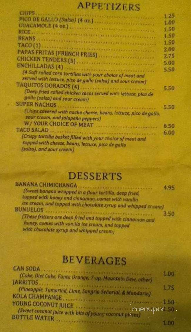 Casa Molina - Lynn, MA menu_pic