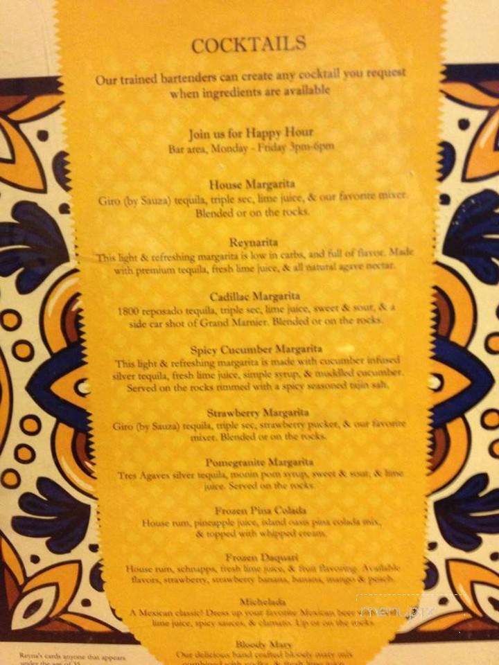 Reyna's Restaurant - Lemoore, CA menu_pic