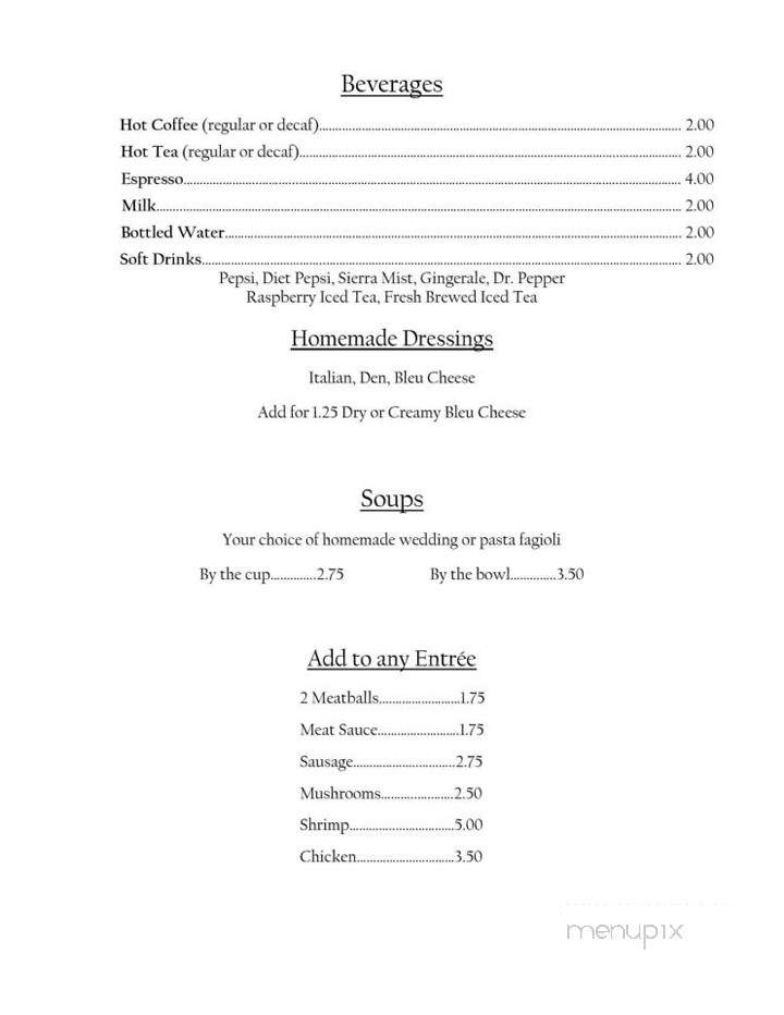 Danny's Restaurant & Lounge - Erie, PA menu_pic