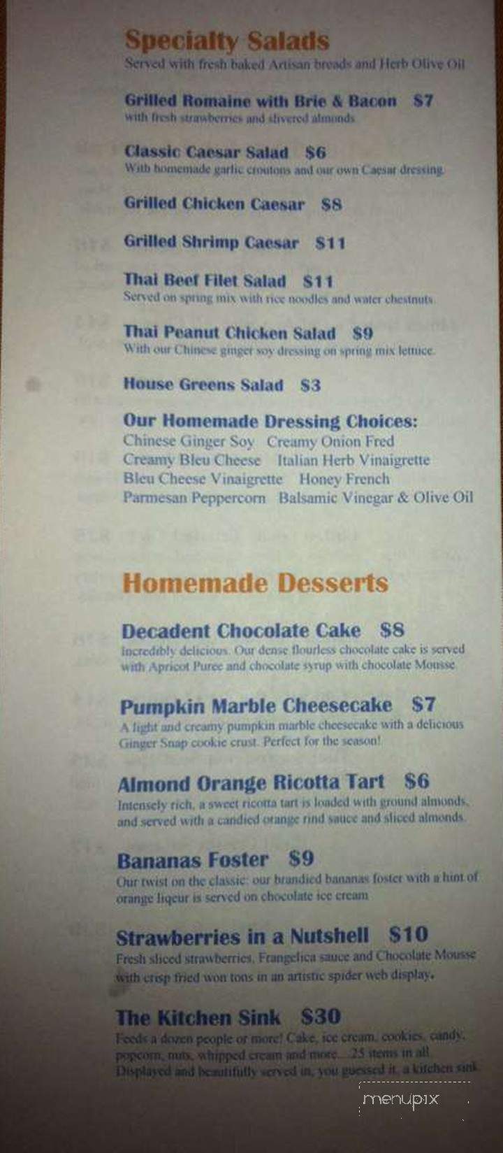 la bella Restaurant - Erie, PA menu_pic