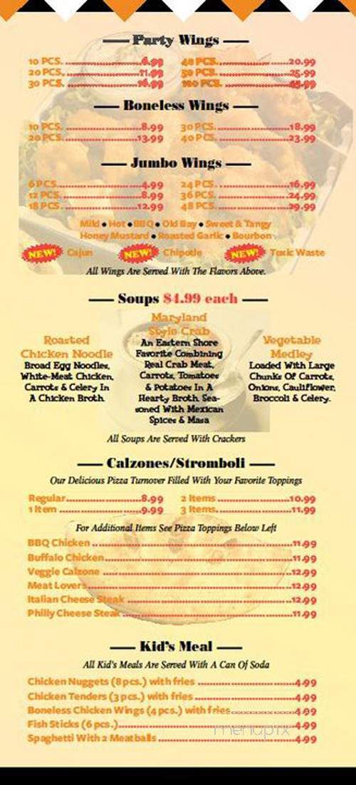 New Orioles Pizza - Glen Burnie, MD menu_pic