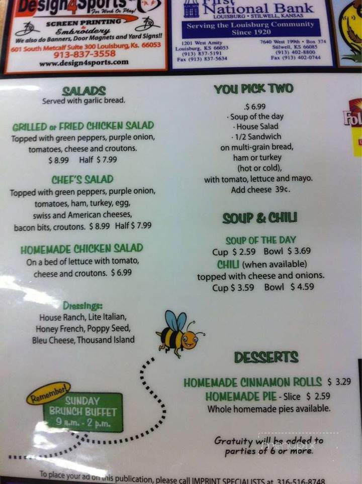 Miss B's Cafe - Louisburg, KS menu_pic
