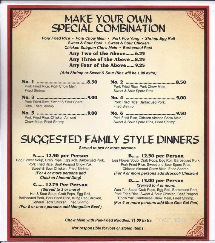Ding Ho Family Restaurant - Madras, OR menu_pic