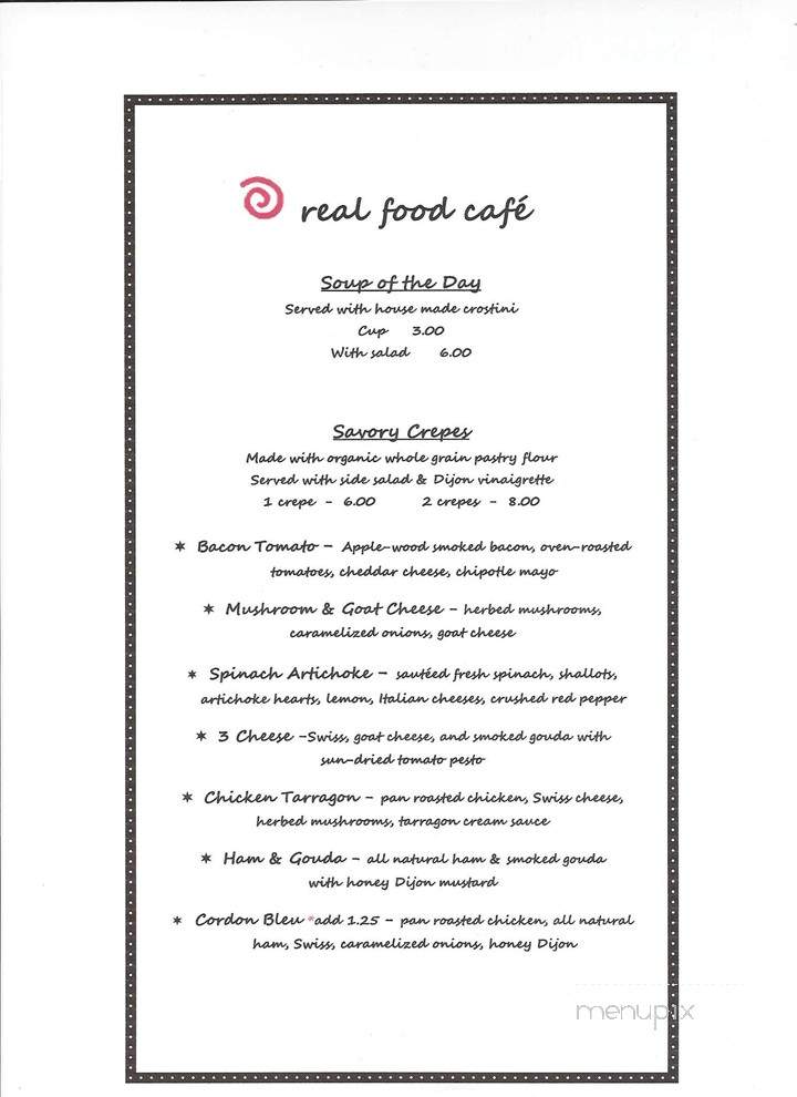 Real Food Cafe - Amarillo, TX menu_pic