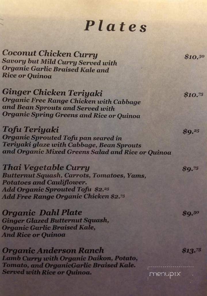 Sauce - Ashland, OR menu_pic