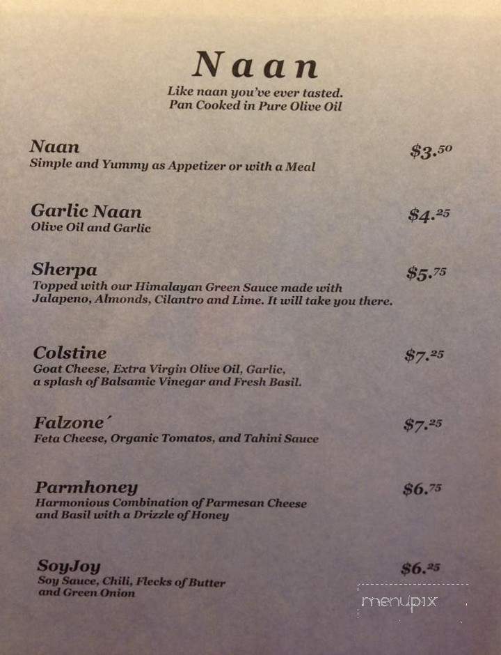 Sauce - Ashland, OR menu_pic