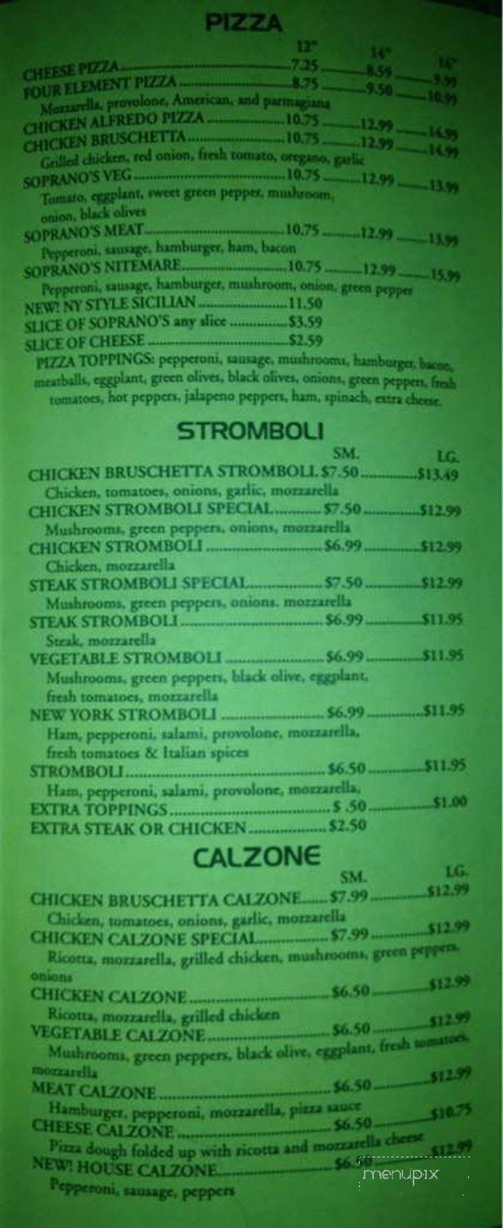 Soprano - Randleman, NC menu_pic