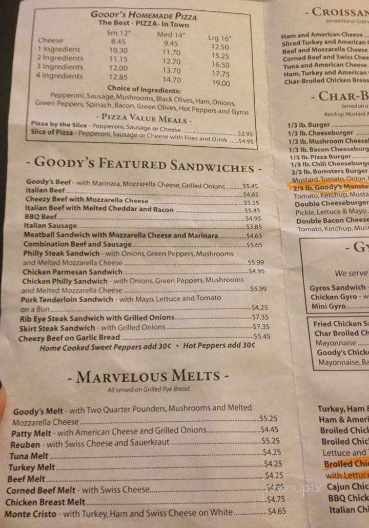 Goody's Fast Food Inc - Saint Charles, IL menu_pic