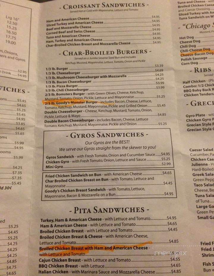 Goody's Fast Food Inc - Saint Charles, IL menu_pic