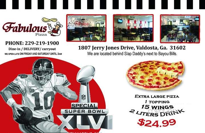 Fabulous Pizza - Valdosta, GA menu_pic