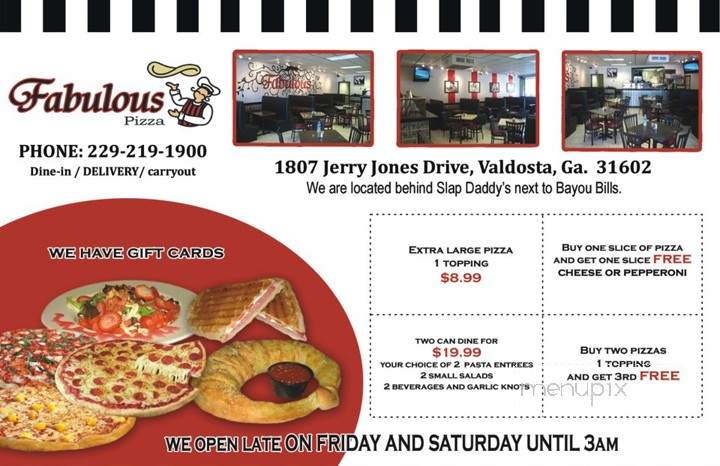 Fabulous Pizza - Valdosta, GA menu_pic