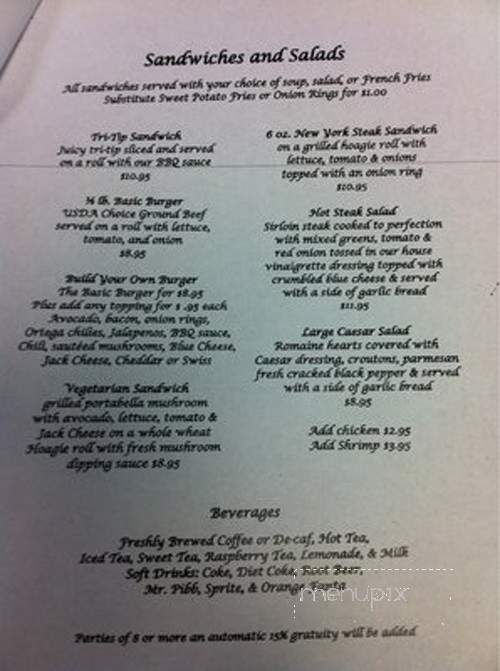 Nashville's Bar And Grill - Hanford, CA menu_pic