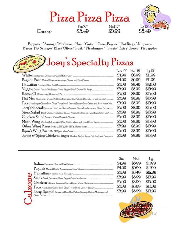 Joey's Restaurant - Houtzdale, PA menu_pic