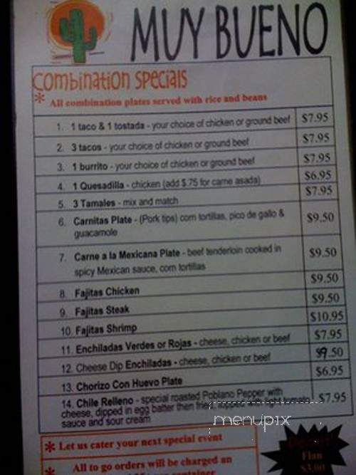 Muy Bueno Mexican Restaurant - Cape Girardeau, MO menu_pic